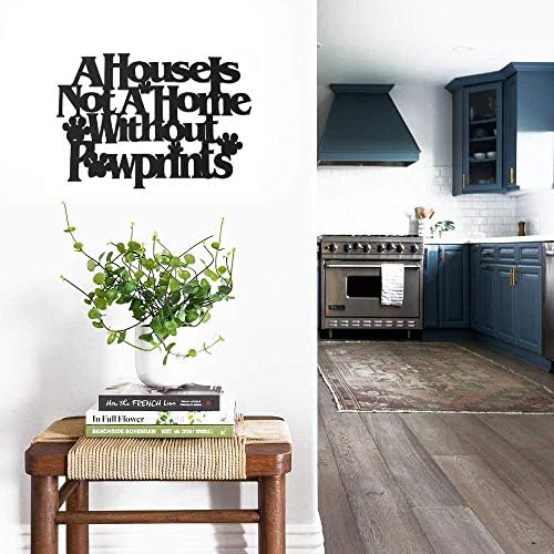Wall Word Art Decorative Wood Sign for Pet, Dog, Cat, Horse, Pig, Animal Lovers with Fun Sayings and Quotes, 18 X 12 inches (A House is Not a Home Without Pawprints) - Image 2