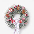 Winter Christmas Wreath Candy Cane Gingerbread for Front Door, 18" Christmas Red White Xmas Indoor Outdoor Wreath, Holiday Wreaths for Window Wall by Unknown