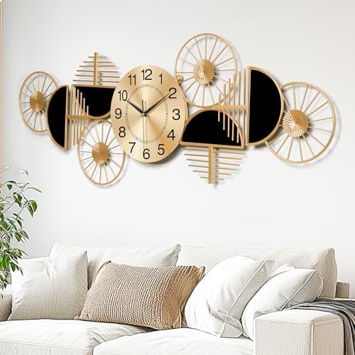 40" Modern Large Wall Clock Decorative Metal Art for Living Room by Axioglo