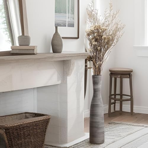 ALMA Black Tall Skinny Vase for Floor, 20" Flower Vase for Home Decor - Image 2