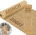 Buryeah 1 Pack 60 Inch X 200 ft Burlap Fabrics Roll Natural Jute Garden by Buryeah