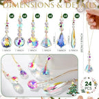 Landical 24 Pcs Crystal Christmas Ornaments Hanging,AB Color - Image 2