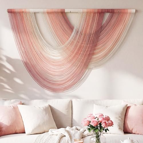 Tempospark Large Macrame Wall Hanging, 59x39 Inch Boho Wall Hanging, Macrame Wall Art Hand-dyed Ombre Design for Bedroom Living Room Apartments Entryways, or Above Bed by Tempospark