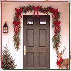 Riceshoot 6ft Red Berry Bow Christmas Garland for Mantel Fireplace - Image 6