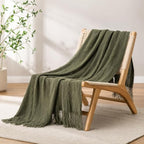 BATTILO HOME Olive Green Throw Blanket for Couch, 50"x60" - Image 4