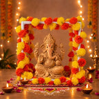 Ganpati Decor Marigold Garland with Mandap Tent Frame for Diwali Pooja - Image 5
