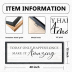 AuraPeak Inspirational Quotes Office Wall Decor, Black, 40"×15" - Image 2