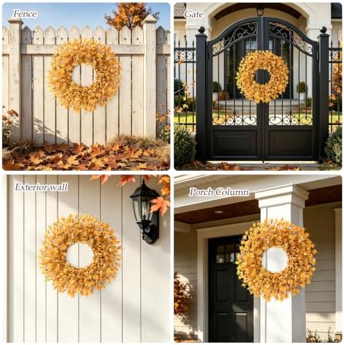 26 Inch Fall Wreaths for Front Door Outside - Large Autumn Wreath - Image 5