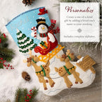 Bucilla Felt Applique 18" Stocking Making Kit, Reindeer Crossing, Perfect for DIY Arts and Crafts - Image 4