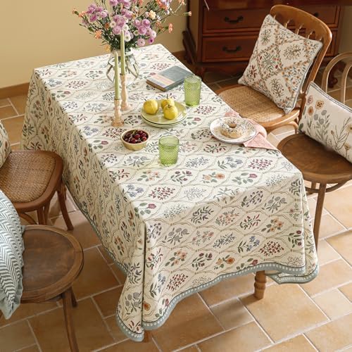 ISAENNE Designer Vintage Rectangular Printed Tablecloth,71"x55" - Image 4