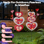 Lewondr Valentine's Day Decorations Outdoor, Metal Solar Pathway Lights - Image 4