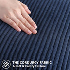 Mecatny Corduroy Decorative Throw Pillow Covers 24x24 Set of 2 Deep Blue - Image 4