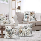 Watercolor Floral Throw Pillow Covers 20x20 Set of 6, Nature Home Decor - Image 4