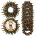 Christmas Round Placemat Set of 12 Artificial Cedar Wreath Charger by Gandeer