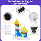 Lewondr 6FT Outdoor Inflatable Ramadan Moon Decorations with 6 LEDs Lights - Image 6