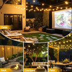 LAMPHOME 2PACK Yellow Outdoor String Lights, 26FT 13 G40 Gold Shatterproof Patio Lights, IP65 Waterproof Dimmable Connectable Globe LED Hanging Lights for Backyard, Bistro, Porch, Deck, Balcony - Image 5