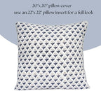 Set of 2 Cotton Pillow Covers Blue 20x20 Floral Pillow Cover Farmhouse Cottage-Style Living Spaces Throw Pillow Cover Decorative - Image 2