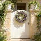 26'' Wreath for Front Door, Spring Purple Wreaths for Outdoor Indoor Decor - Image 6