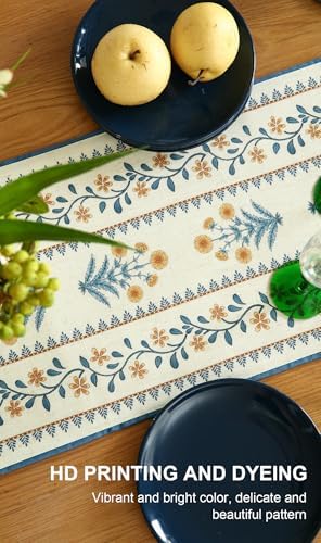 ISAENNE Designer French Linen Table Runner,71"x12"-Estevan A - Image 4