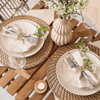 LemonRoad 50 Pcs Napkin Rings, Wood Color Woven - Image 6