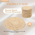 11.81" Round Woven Placemats Set of 40, Heat Resistant Plate Chargers Bulk - Image 2