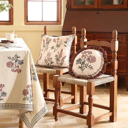 ISAENNE Designer Linen Throw Pillow Cover,Set of 2,Diameter 16"-Helena D - Image 7