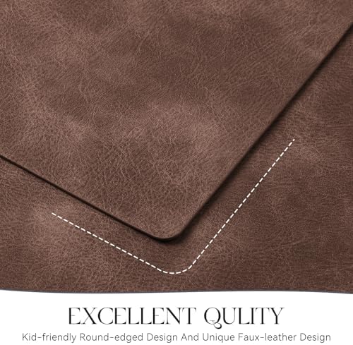 MOSAYT Vinyl Faux Leather Placemats, Set of 8, Coffee - Image 5