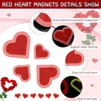Fuutreo 26 Pcs Valentine's Day Garage Door Magnets 12/8/6/4 Inch Glow in the Dark Red Heart Garage Door Decorations Refrigerator Magnetic Car Stickers for Valentine's Day Wedding Party Supplies - Image 3