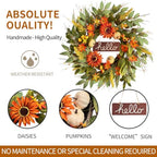 Qingbei Rina Fall Wreaths for Front Door Outside with Sunflower, 22 Inch - Image 7