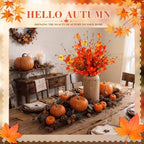 12 Pcs Artificial Fall Flowers 17" Pumpkin Picks with Berry Stems - Image 4