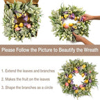 HomeKaren Tulip Spring Wreaths for Front Door 22 Inch, All Season Floral Wreath for Outdoor Indoor Flower, Easter Door Wreath for Spring Summer Easter Home Decor - Image 5