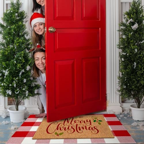 Moucuny 2 Christmas Outdoor Mat, Non Slip - Image 4