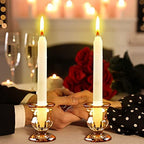 Clear Glass Candlestick Holders Taper Candle Holder Bulk 2.5 Inch Candle Stick Holder for Table Centerpiece Mantel Wedding Housewarming Gift Rustic Vintage Valentines Dinning Decoration - Image 5