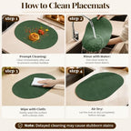 Homaxy Oval Heat Resistant Placemats Set of 6, Forest Green - Image 6