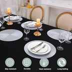 Snowkingdom Silver Round Placemats Set of 8, 15 Inch Metallic Vinyl Round Place Mats, Easy Clean Non Slip Heat Resistant Washable PVC Hollow Dining Table Mats for Wedding Party Christmas Decoration - Image 2