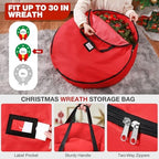 3 Pack Christmas Tree Storage Bag, for Artificial Trees up, Sturdy Waterproof With Reinforced Carrying Handles, Xmas Holiday Garland Bag Storage Case (Red, 9 Ft) - Image 5