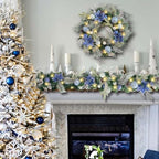 Wanna-CUL 24 Inch Pre-Lit Frozen Winter Christmas Wreath for Front Door - Image 4