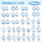 Glass Bud Vases in Bulk Small Mini Blue Vase for Flowers 23pc - Image 6