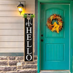 Oh Hello Porch Welcome Sign for Front Door Decor, 45"X9", Wood - Image 4