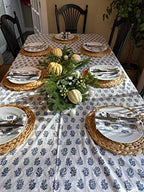 13.8'' Round Woven Placemats Set of 4 Plate Chargers, Heat Resistant Non-Slip Water Hyacinth Weave Place Mats Farmhouse Straw Braided Rattan Tablemats Wicker Placemats for Table Decoration - Image 4