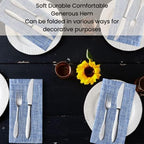 Cotton Clinic 12 Pack Farmhouse Style Slub Textured 18x18 Cloth Dinner Napkins, 100% Cotton for Everyday Use and Events - Soft and Durable Cocktail Napkins, Wedding Dinner Napkins, Navy Blue - Image 5
