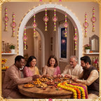 6 Pcs Lotus Hanging Decoration for Pooja Indian Ganpati Garlands Decor - Image 5