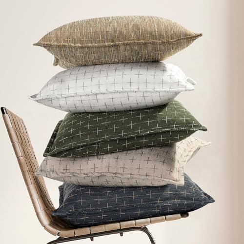 ZWJD Pillow Covers 22x22 Set of 2 Soft Polyester Textured Pillow Covers with Stylish Flange Edge Cozy Farmhouse Throw Pillows for Couch Bed Sofa Living Room - Image 5