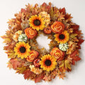 28" Large Artificial Maple Leaves Fall Wreath for Front Door(Orange-Yellow) by FOTEEWL