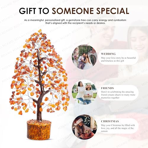 Crocon® Carnelian Crystals Tree, Birthday Gifts for Women, House Warming - Image 3