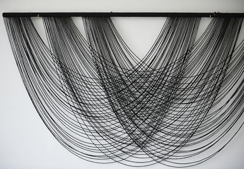 Flber Macrame Wall Hanging Black 59.00" W x 31.00" L Boho Wall Decor Large Boho Yarn Tapestry Living Room Bedroom Home Wall Décor - Image 5