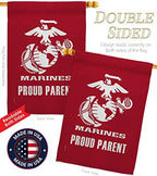 Proud Marine Parent Garden House Flag - Kit Armed Forces Corps USMC Semper Fi United State American Military Veteran Retire Official - Banner Small Yard Gift Double-Sided Made in USA 28 X 40 - Image 3