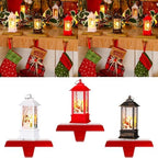Ceenna 6 Sets Christmas Stocking Holders for Mantle with LED Light Xmas Stocking Fireplace Hooks Hanger Christmas Decoration for Fireplace Mantle by Ceenna