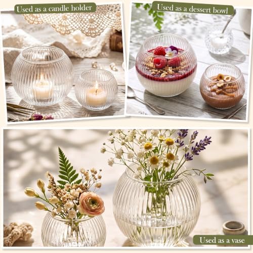24 Pack Glass Bubble Vases Bulk, Small Flower Bud Vases Bulk - Image 4