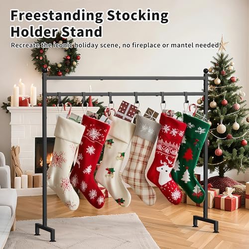 Livilord Christmas Stocking Holder Stand, 8-Hook Freestanding, Metal - Image 2